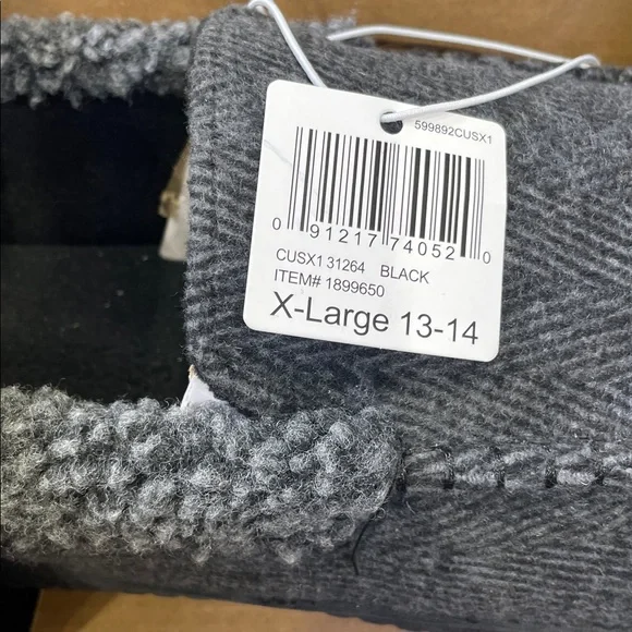 Dearfoams Slippers Memory Foam Herringbone Sherpa Mens Size 13-14 XL - Picture 3 of 6